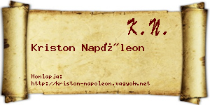 Kriston Napóleon névjegykártya